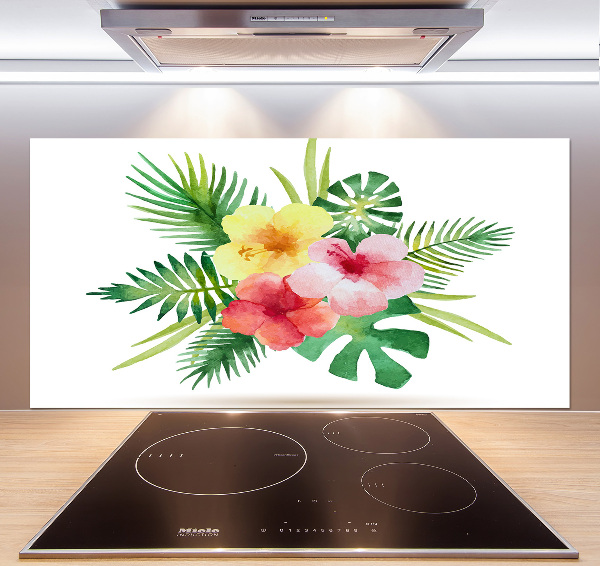 Keuken achterwand Hawaiiaanse bloemen