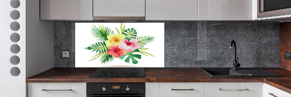 Keuken achterwand Hawaiiaanse bloemen