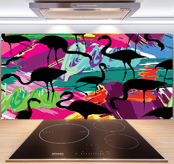 Keuken achterwand Flamingo's