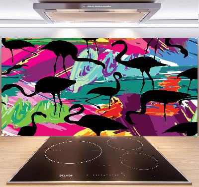 Keuken achterwand Flamingo's