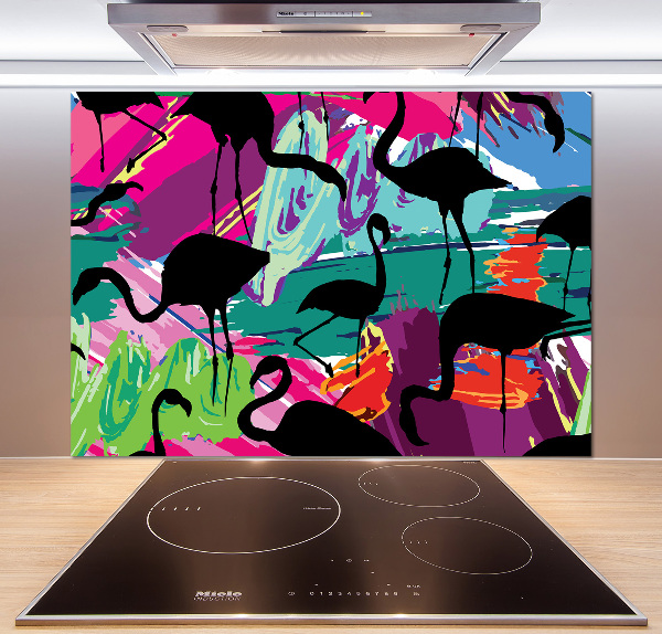 Keuken achterwand Flamingo's