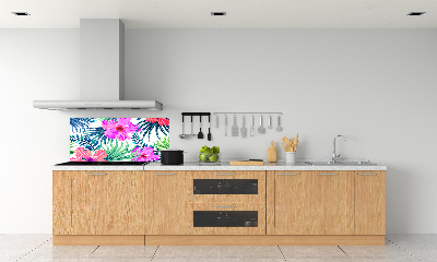 Achterwand keuken Hawaiiaanse bloemen
