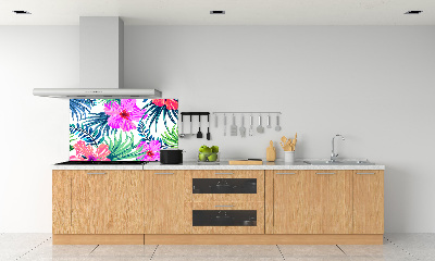 Achterwand keuken Hawaiiaanse bloemen