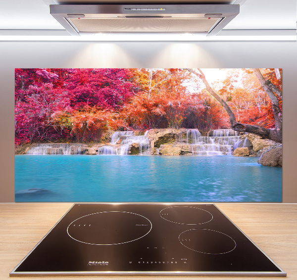 Panel do kuchni Wodospad w lesie