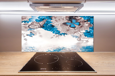 Panel do kuchni Kwiaty i motyle