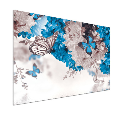 Panel do kuchni Kwiaty i motyle