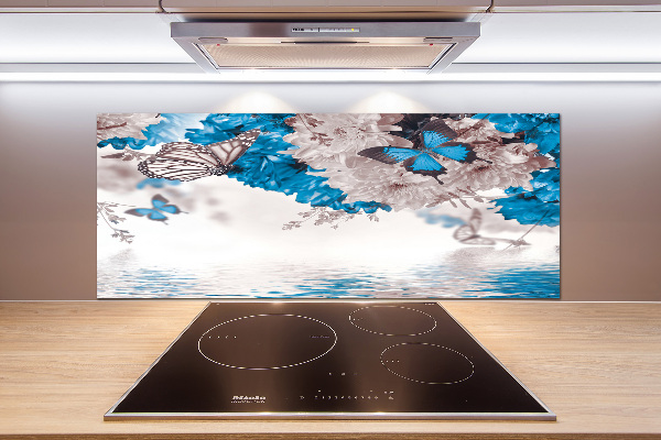 Panel do kuchni Kwiaty i motyle