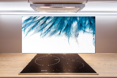 Achterwand keuken Blauwe veren