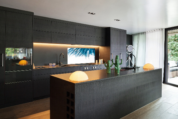 Achterwand keuken Blauwe veren