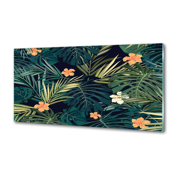 Spatplaat keuken Tropische bladeren