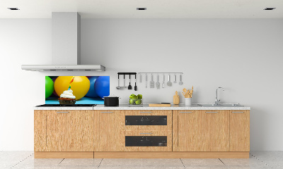 Glazen achterwand keuken Verjaardagscupcake