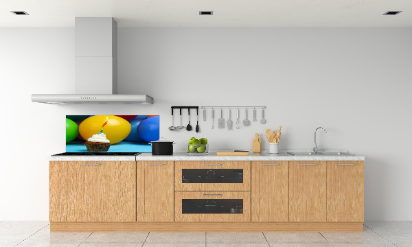 Glazen achterwand keuken Verjaardagscupcake