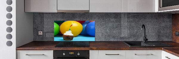 Glazen achterwand keuken Verjaardagscupcake