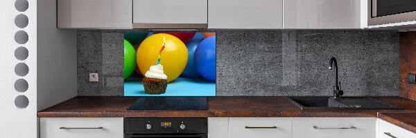 Glazen achterwand keuken Verjaardagscupcake