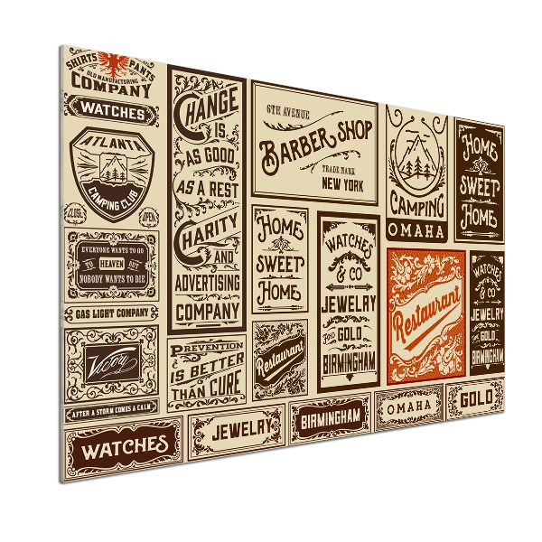 Panel do kuchni Reklamy i etykiety