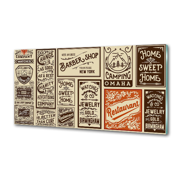 Glazen achterwand keuken Advertenties en etiketten