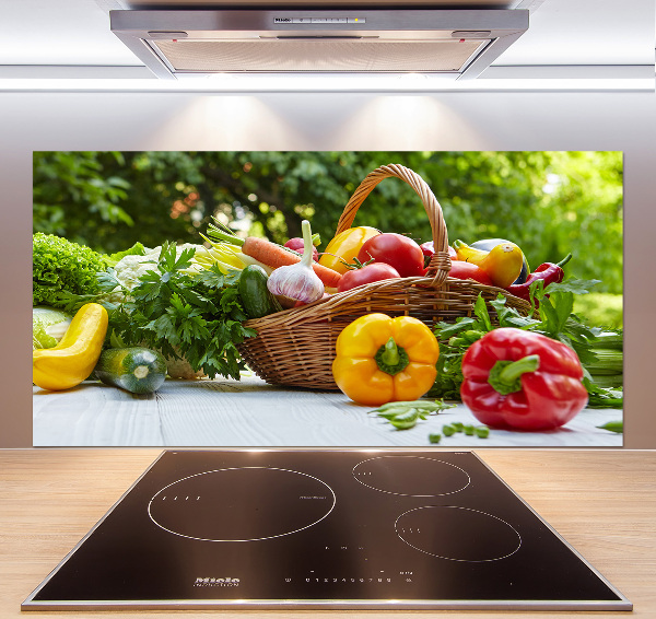 Achterwand keuken Mand met groenten