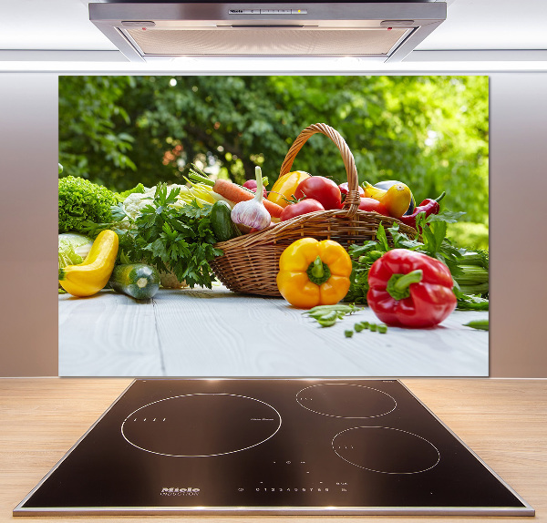 Achterwand keuken Mand met groenten