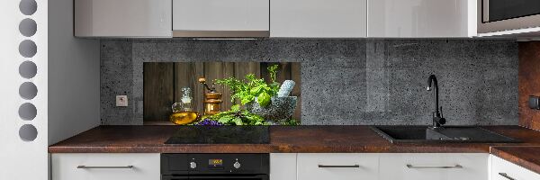 Keuken achterwand Kruiden in een vijzel