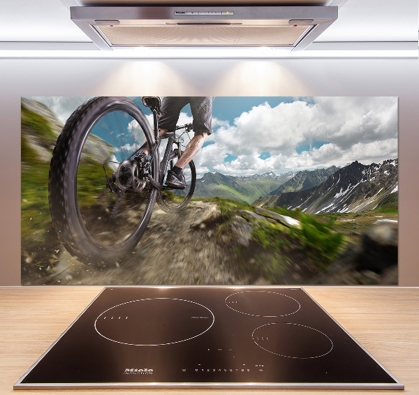Glazen achterwand keuken Mountainbiken
