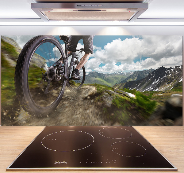 Glazen achterwand keuken Mountainbiken