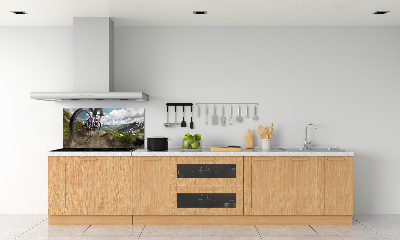 Glazen achterwand keuken Mountainbiken