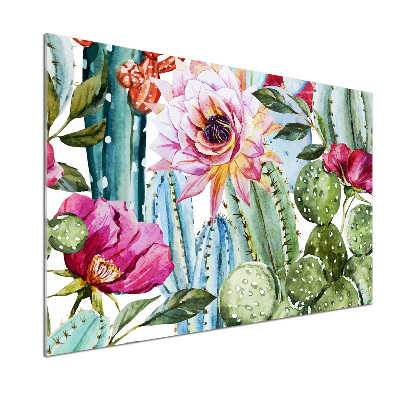 Panel do kuchni Kaktusy i kwiaty