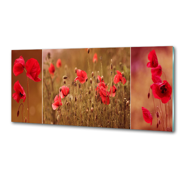 Panel dekor szkło Maki tryptyk