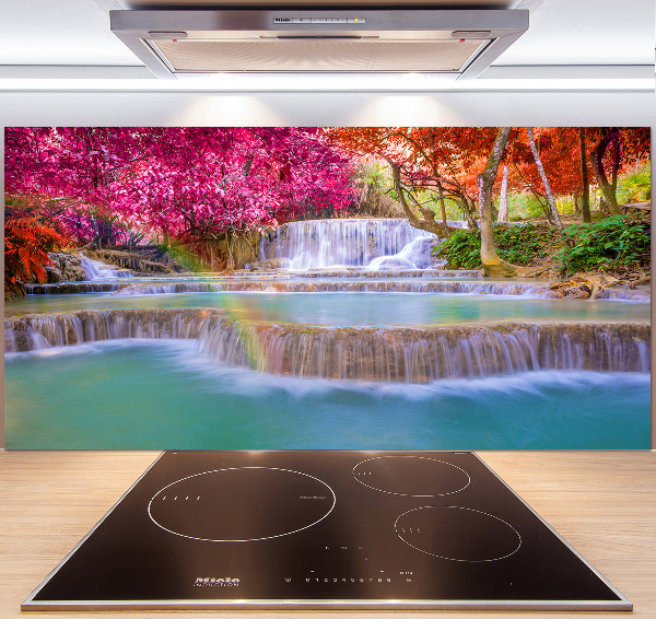 Panel do kuchni Wodospad w lesie