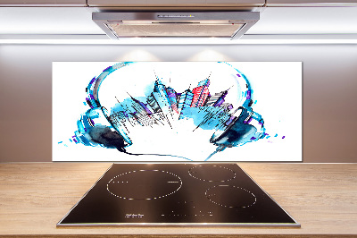 Spatscherm keuken Geluiden van de stad