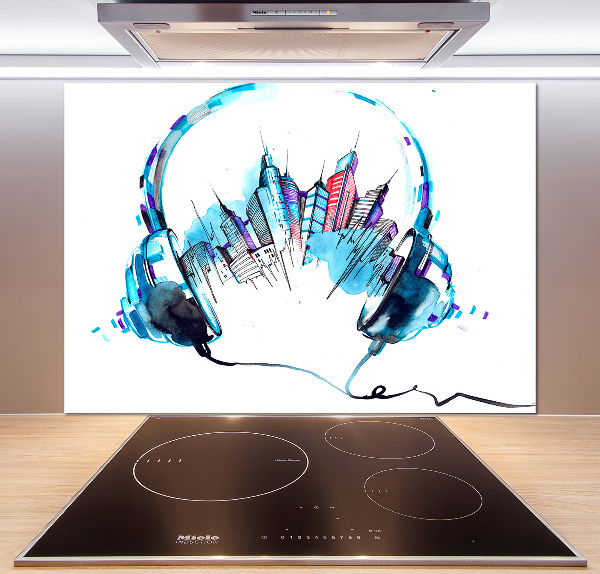 Spatscherm keuken Geluiden van de stad