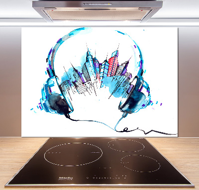 Spatscherm keuken Geluiden van de stad