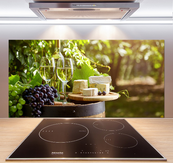 Glazen achterwand keuken Wijn en hapjes