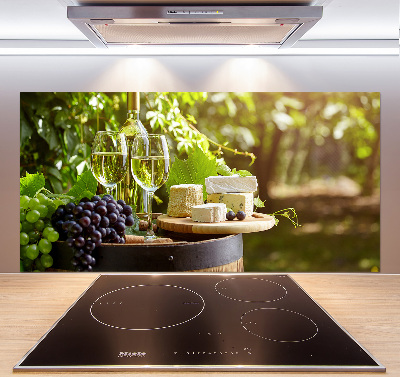 Glazen achterwand keuken Wijn en hapjes