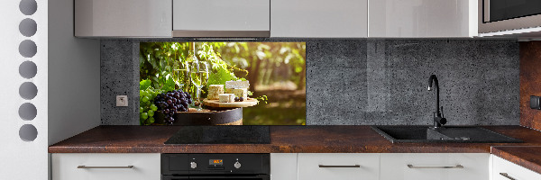 Glazen achterwand keuken Wijn en hapjes