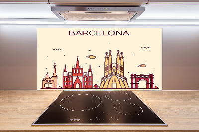 Spatscherm keuken De inscriptie Barcelona