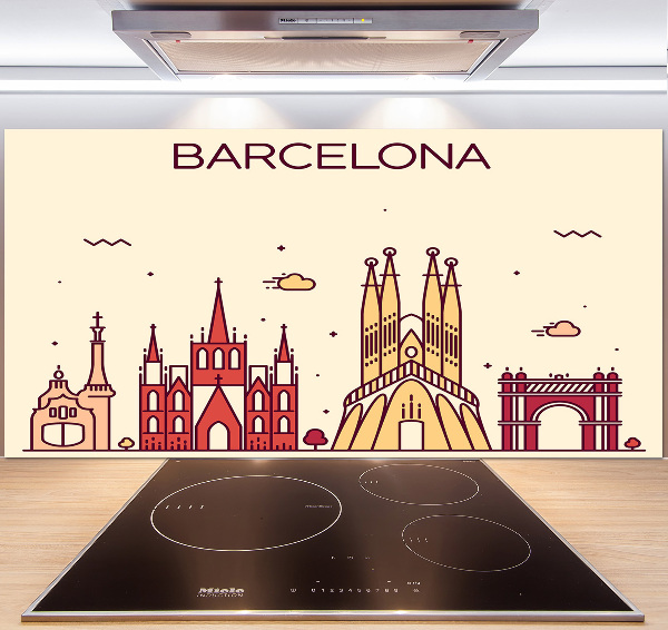 Spatscherm keuken De inscriptie Barcelona