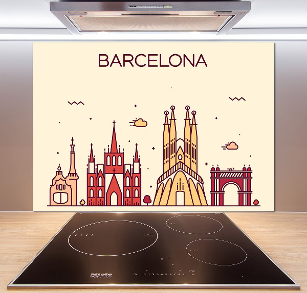 Spatscherm keuken De inscriptie Barcelona