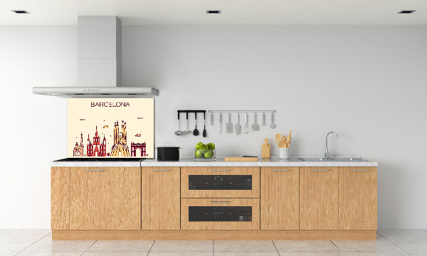 Spatscherm keuken De inscriptie Barcelona