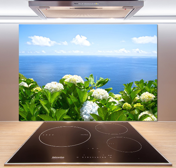 Panel do kuchni Kwiaty nad morzem