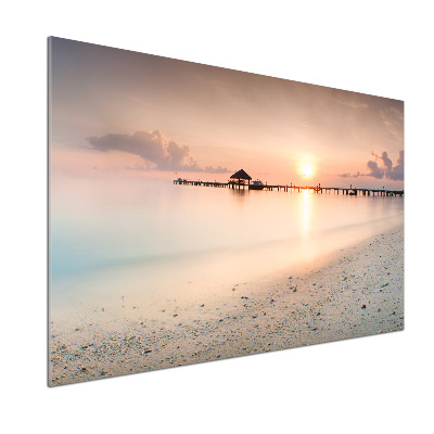 Glazen achterwand keuken Strand van de Malediven
