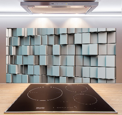 Glazen achterwand keuken Muur van kubussen