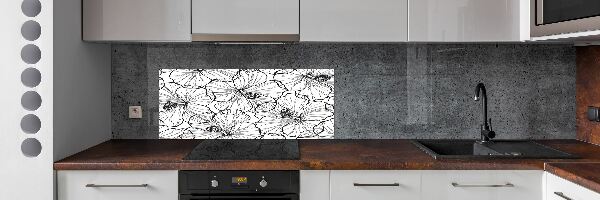 Glazen achterwand keuken Hawaiiaanse bloemen
