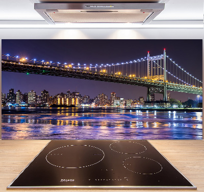 Glazen achterwand keuken New York Bridge