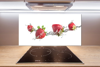Keuken achterwand Aardbeien en water