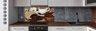 Spatscherm keuken Koffie met melk