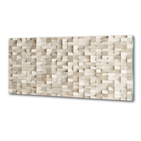 Spatscherm keuken Houten kubussen