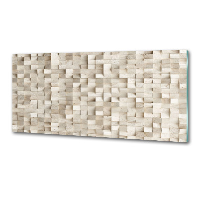 Spatscherm keuken Houten kubussen