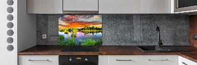 Spatplaat keuken Rivier in het bos