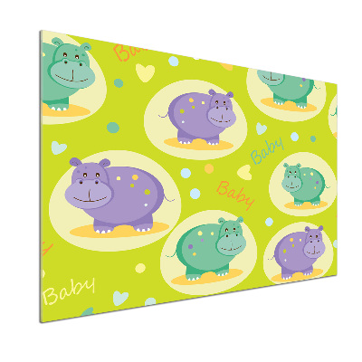 Glazen achterwand keuken Nijlpaarden